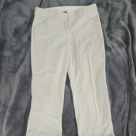 EXPRESS DESIGN STUDIO EDITOR CAPRI STRETCHY PANT SIZE 0 BROWN & CREAM EUC 2PAIRS - Picture 11 of 16